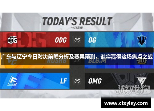 广东与辽宁今日对决前瞻分析及赛果预测，谁将赢得这场焦点之战